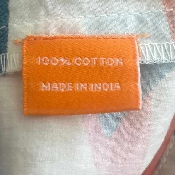 Oliphant Dress Puffed Sleeve Cutout Bow Cotton Abstract Mini Size Small - Picture 10 of 12